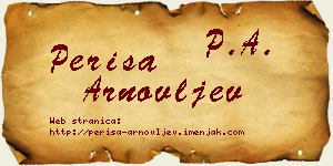 Periša Arnovljev vizit kartica